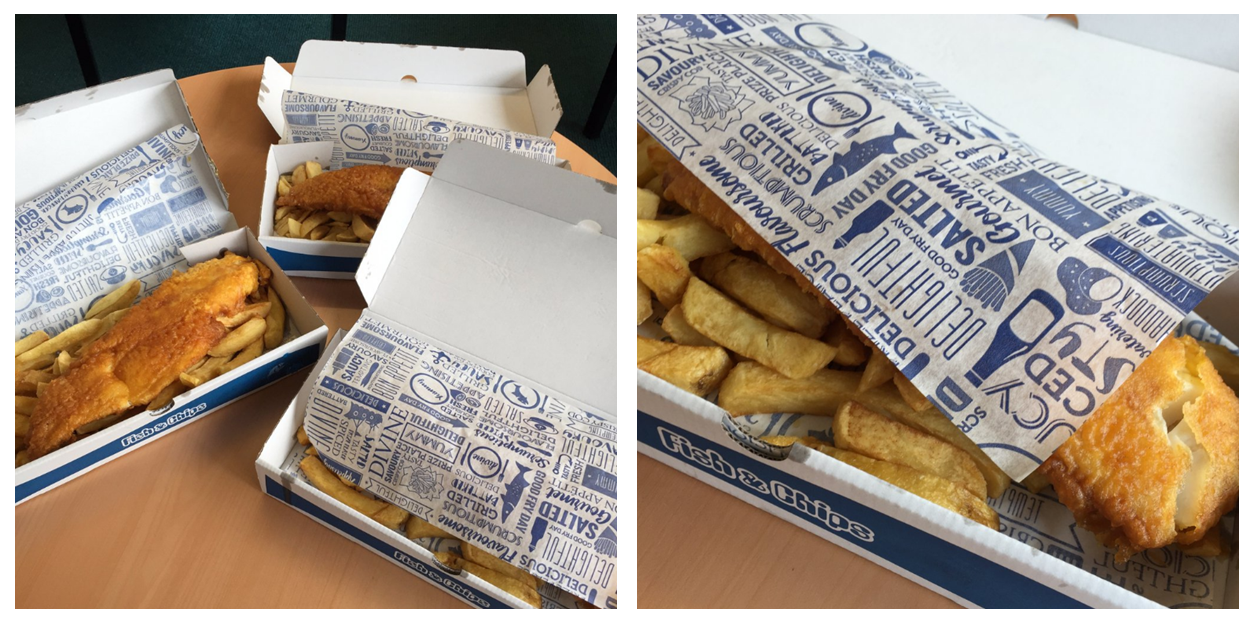 Newspaper Design Fish and chip takeaway,Printed  Free P&P Greaseproof paper 