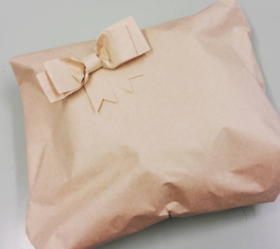 paper bag with bow